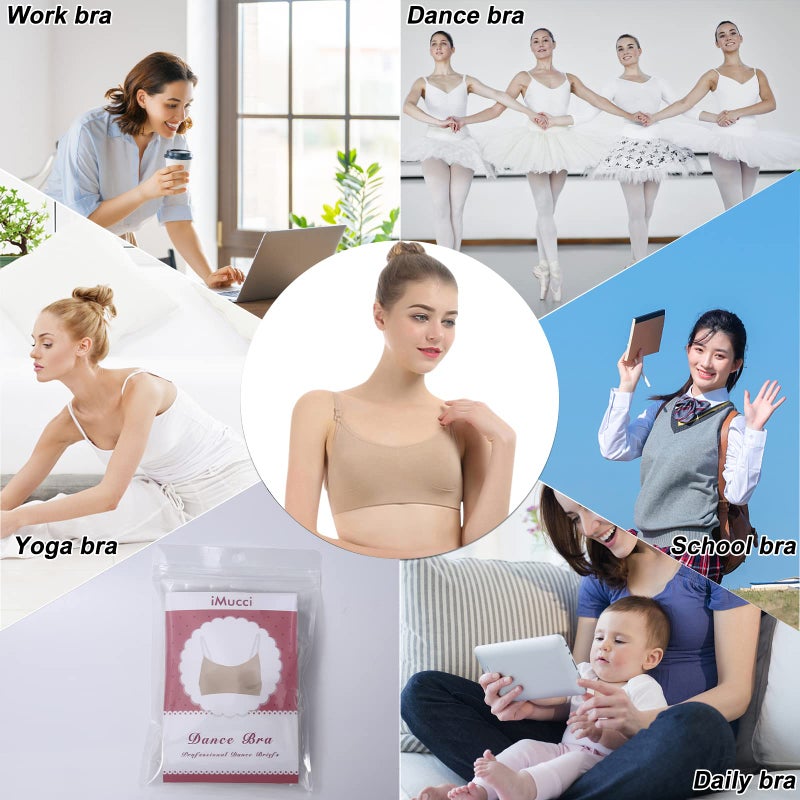 iMucci Clear Strap Bra Professional Dance Bras NO Sponge Invisible Ballet Top - Image 5